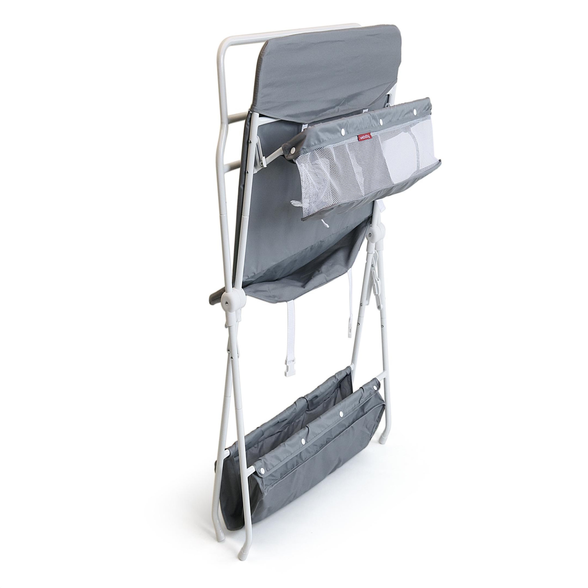 Voir la diapositive 2 : WEBABY Table à langer pliante en acier mio avec panier de rangement