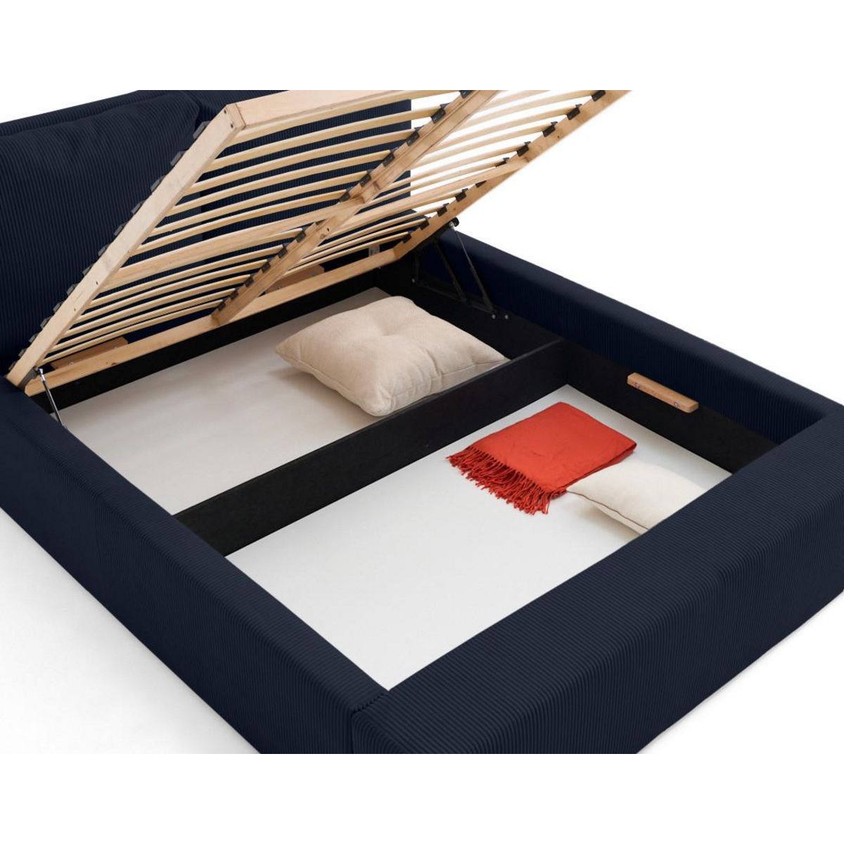 LISA DESIGN Pivoine - lit coffre - 160x200 - en velours côtelé - sommier inclus