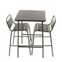 Voir la diapositive 4 : CONCEPT USINE Ensemble table de bar et 2 chaises hautes d'extérieur gris foncé BERGAME