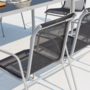 Voir la diapositive 3 : CONCEPT USINE Table de jardin et 8 chaises en acier et toile PVC gris LUSIANA