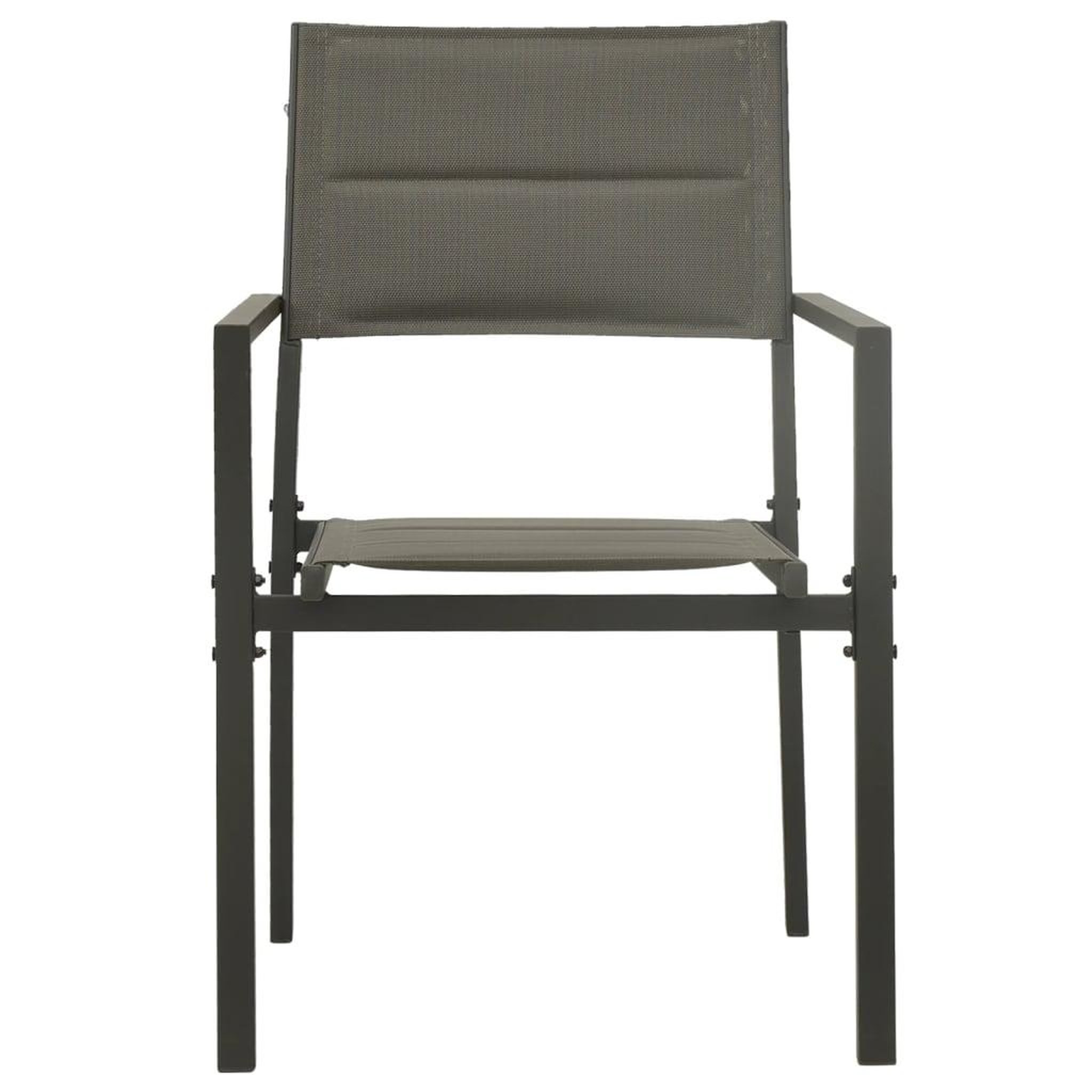 Voir la diapositive 3 : VIDAXL Chaises de jardin lot de 2 Textilene acier Gris et anthracite