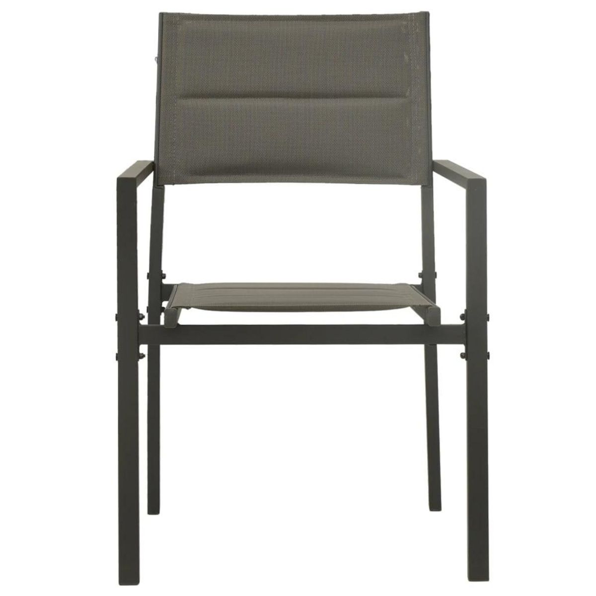VIDAXL Chaises de jardin lot de 2 Textilene acier Gris et anthracite