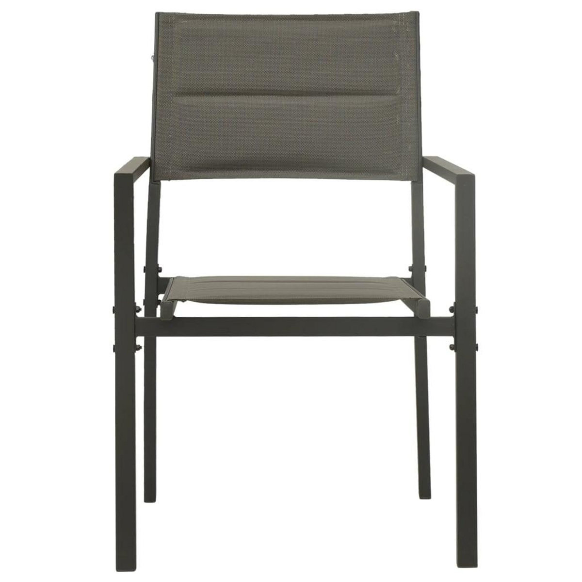 VIDAXL Chaises de jardin lot de 2 Textilene acier Gris et anthracite
