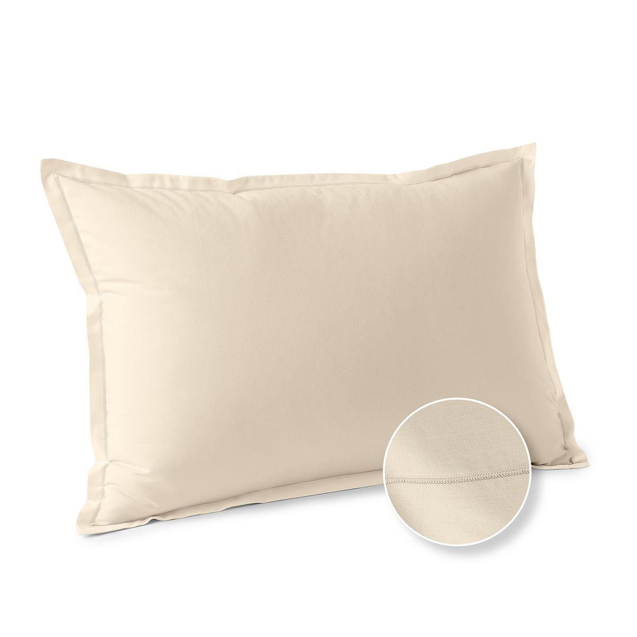 Voir la diapositive 1 : ACTUEL Taie d'oreiller unie en coton 57 fils - collection permanente