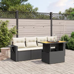 VIDAXL Salon de jardin 5 pcs avec coussins noir resine tressee