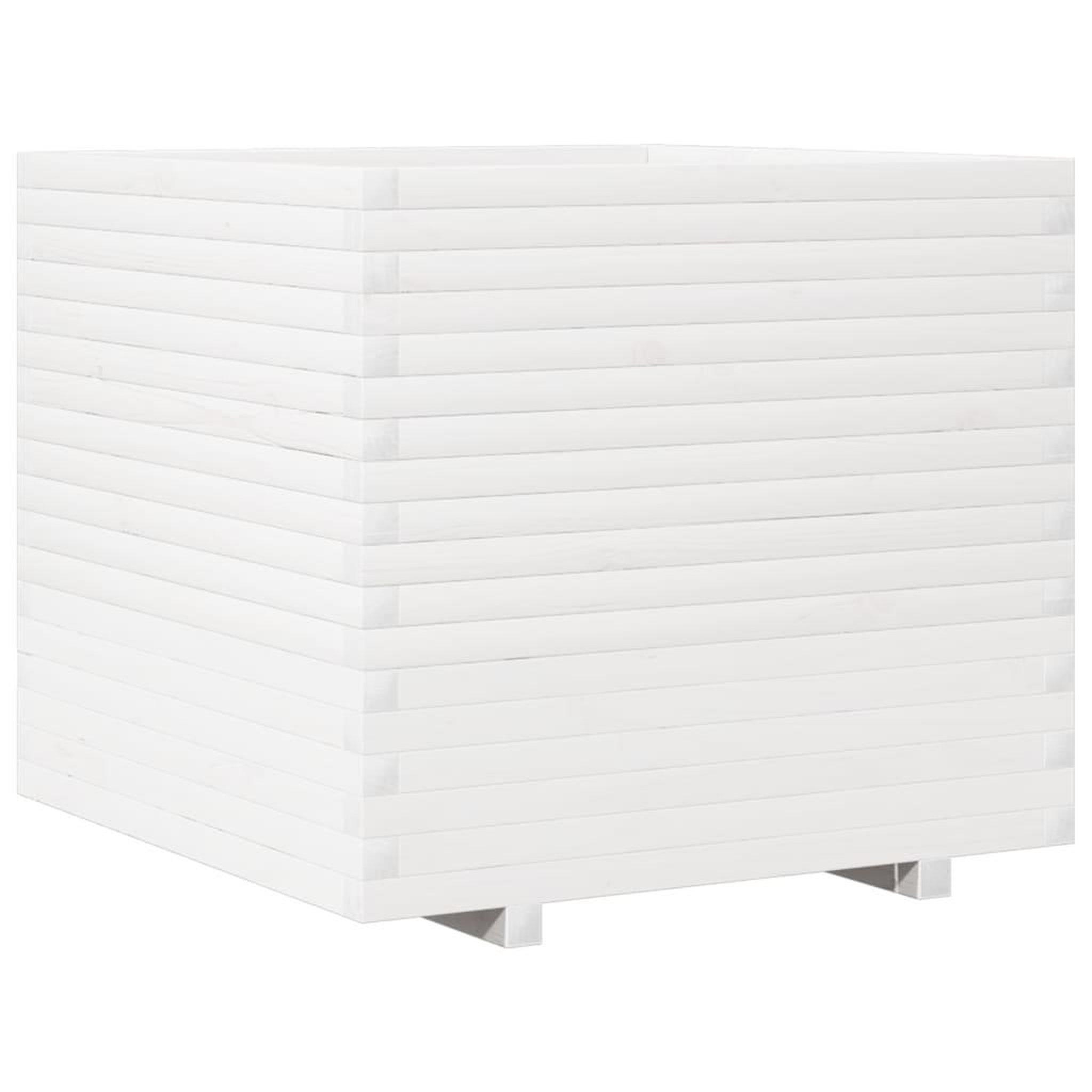 Voir la diapositive 2 : VIDAXL Jardiniere blanc 80x80x72 cm bois de pin massif