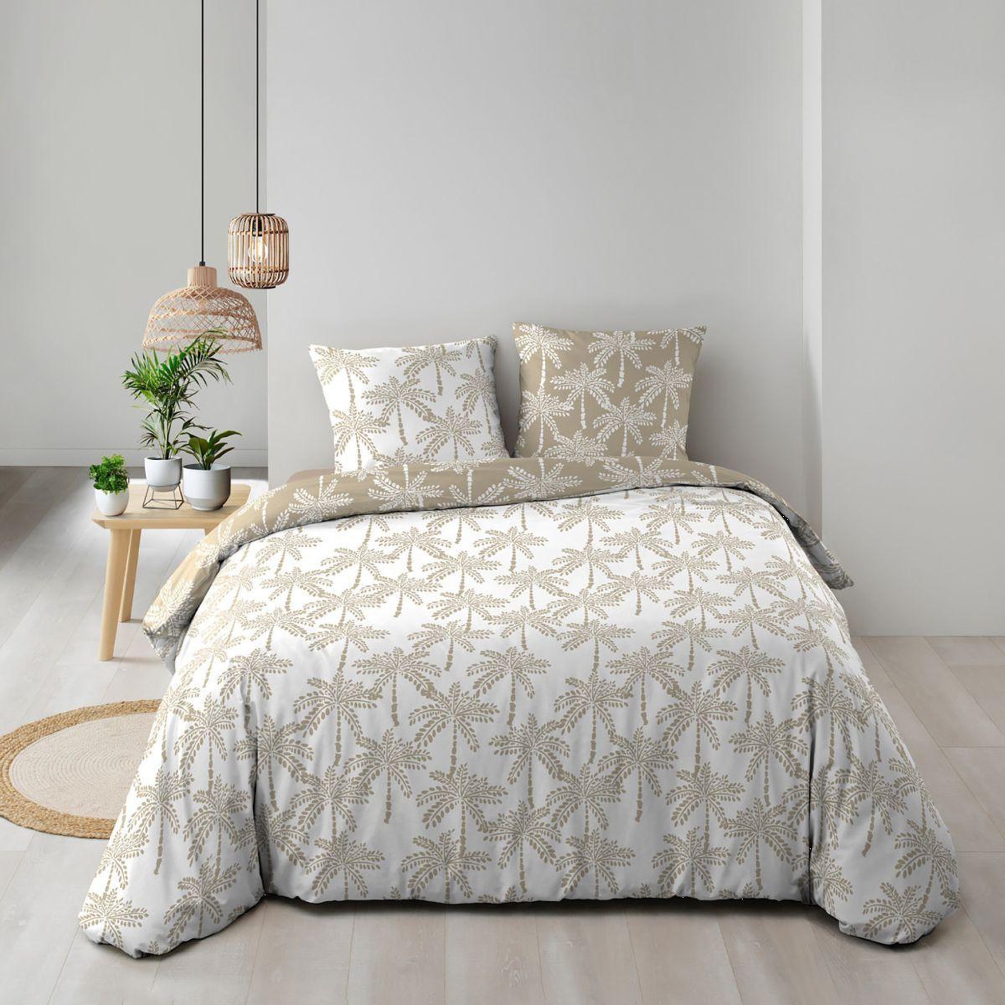 Voir la diapositive 4 : Douceur d'Intérieur Parure de lit 3 pièces  oliana  240x220cm beige
