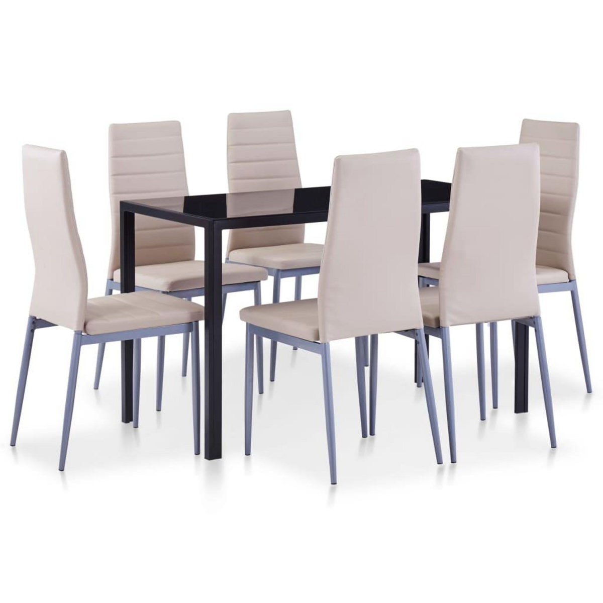 VIDAXL Ensemble de salle a manger 7 pcs Cappuccino