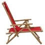 VIDAXL Chaise de relaxation inclinable Rouge Bambou et tissu