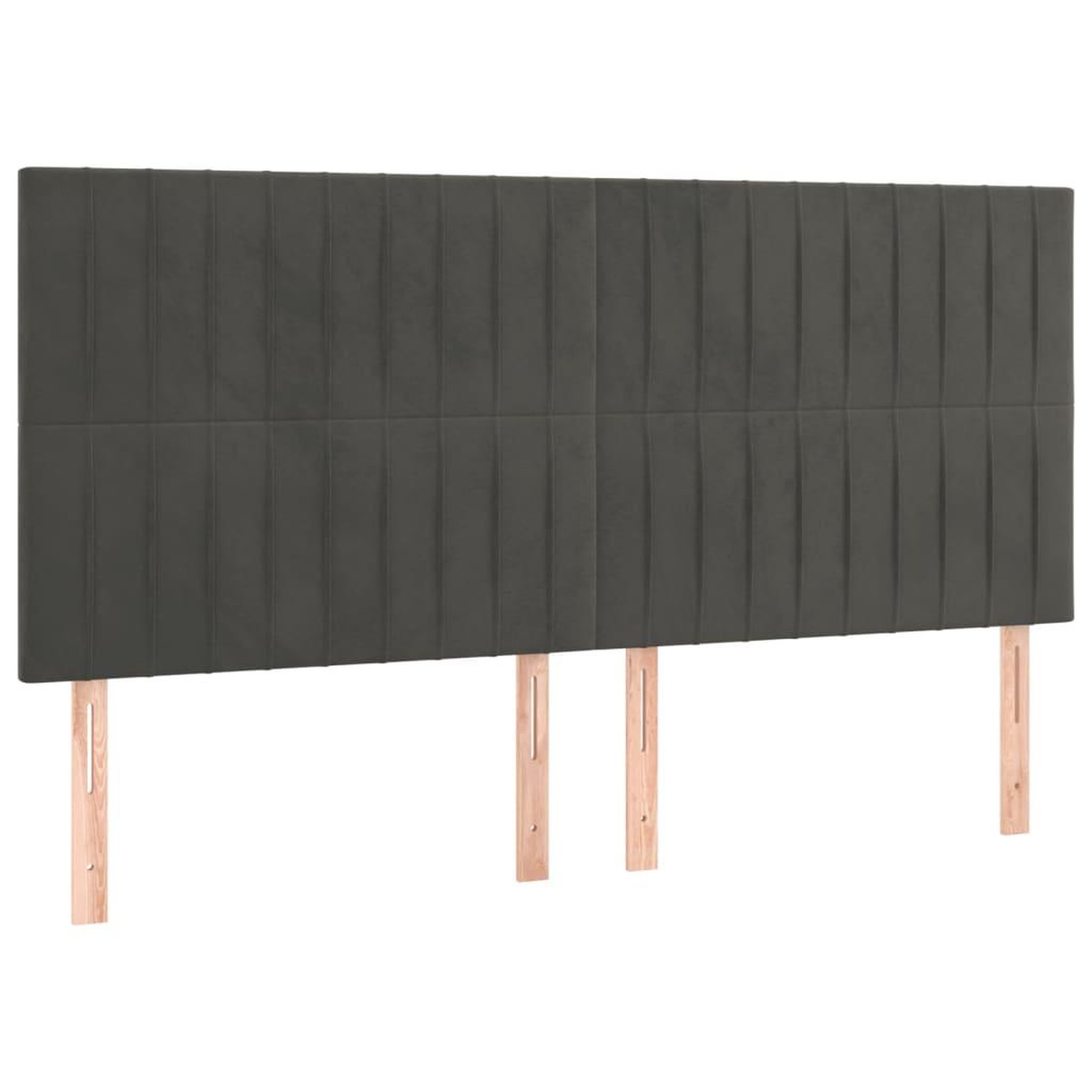 Voir la diapositive 4 : VIDAXL Tete de lit a LED Gris fonce 200x5x118/128 cm Velours