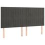 Voir la diapositive 4 : VIDAXL Tete de lit a LED Gris fonce 200x5x118/128 cm Velours