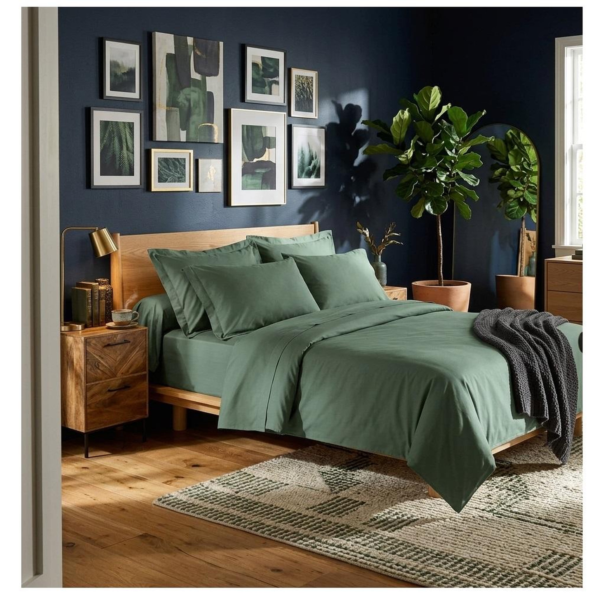 Voir la diapositive 2 : Eden Drap housse en coton line design et moderne