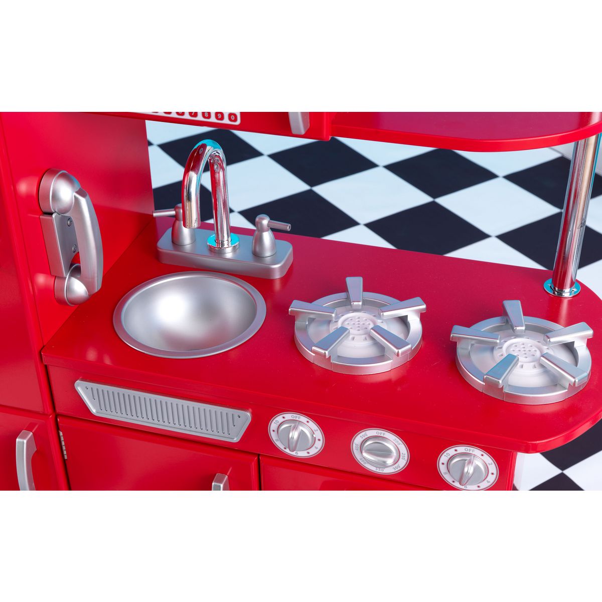 Kidkraft Cuisine enfant vintage rouge en bois