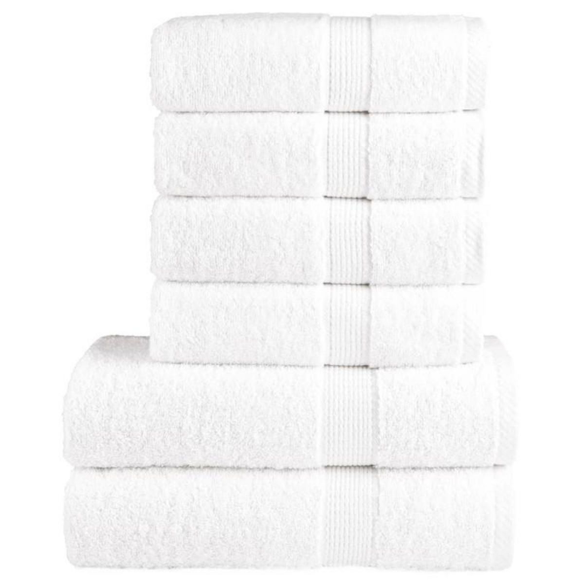 VIDAXL Ensemble de serviettes de qualité supérieure SOLUND 6 pcs blanc