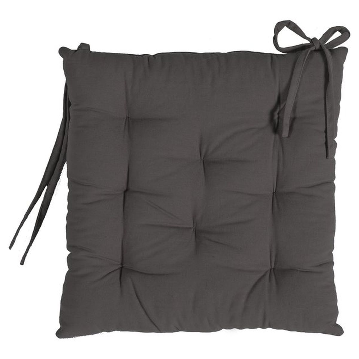 DECO AND CO Galette de chaise carrée unie en coton 