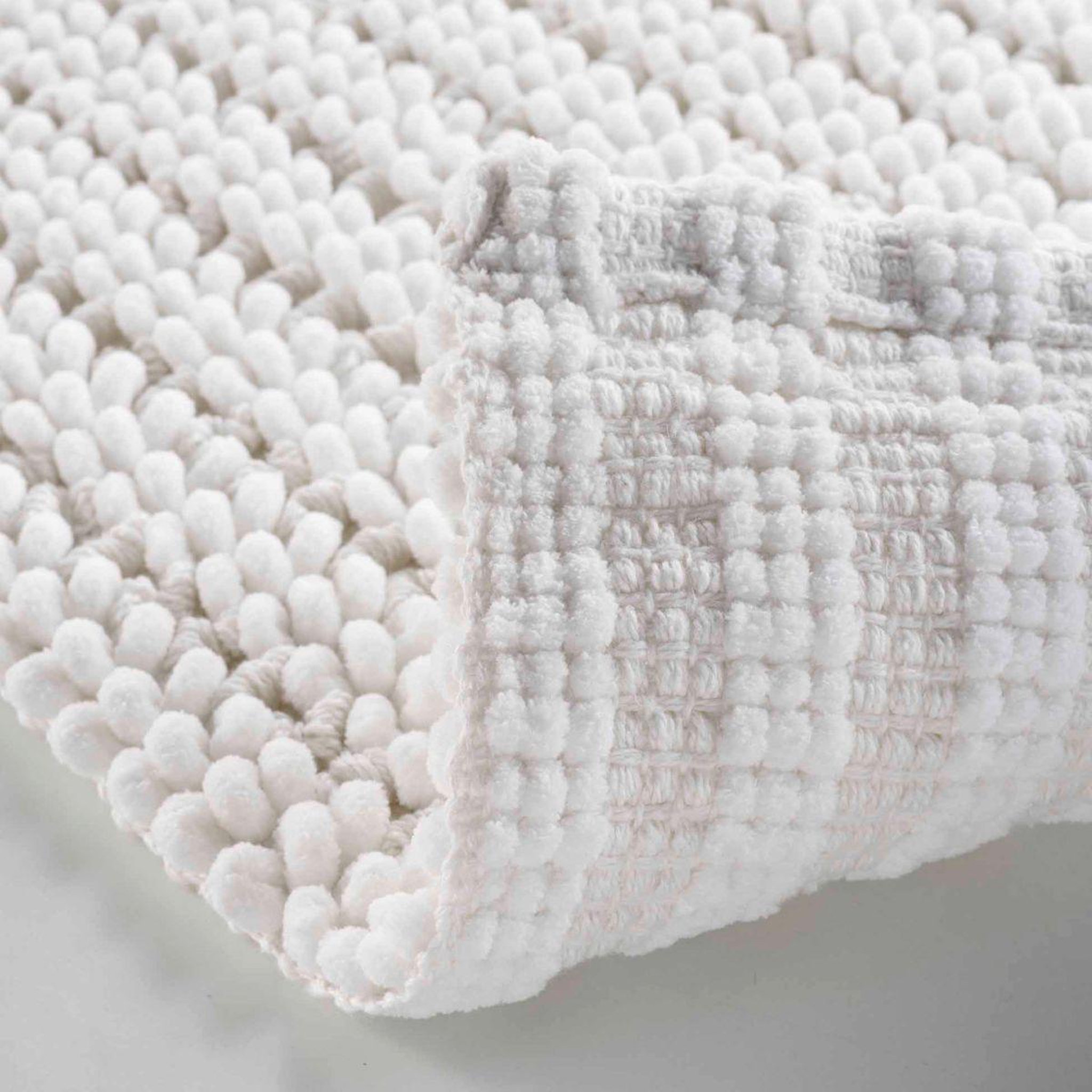 Voir la diapositive 4 : Douceur d'Intérieur Tapis de bain en chenille  voltis  50x80cm blanc