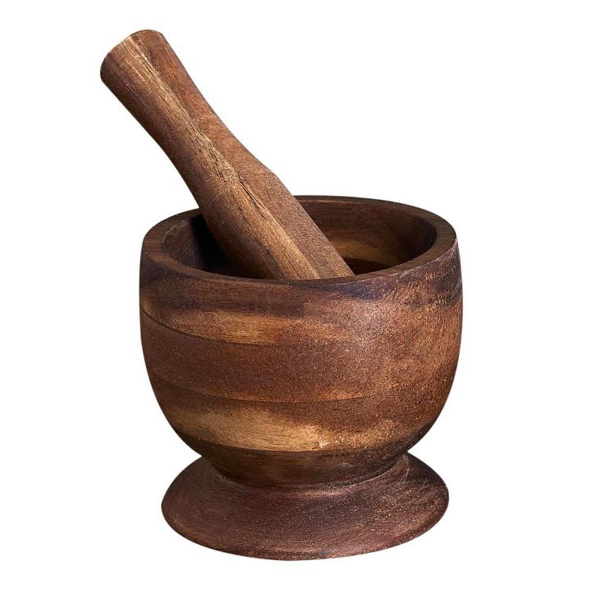 The Home Deco Factory Mortier & pilon  bois d'acacia  11cm marron