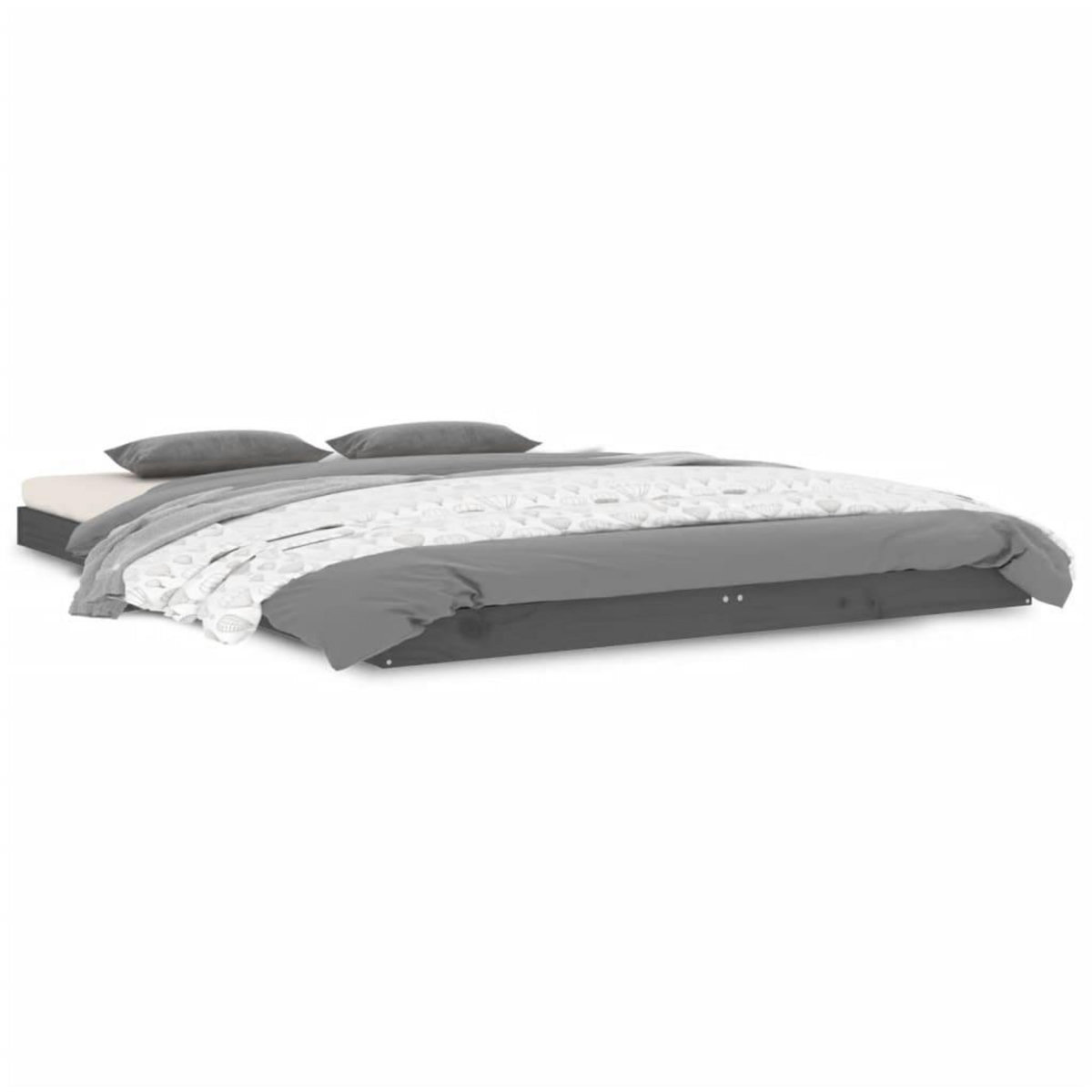 VIDAXL Cadre de lit sans matelas gris 140x190 cm bois de pin massif