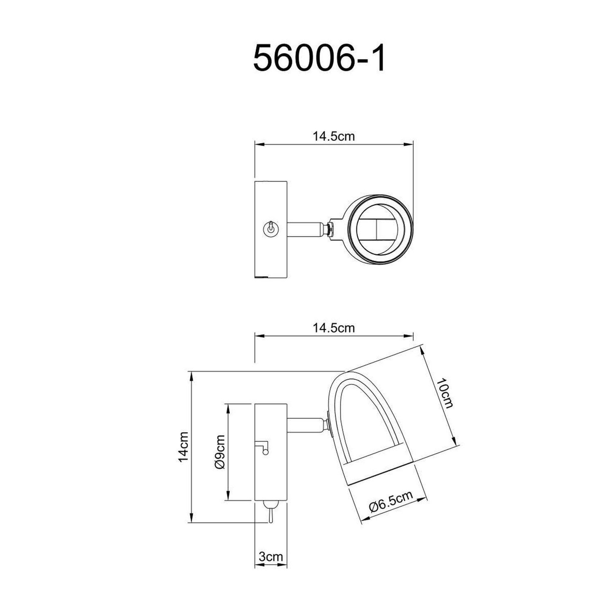 Voir la diapositive 4 : GLOBO Applique spot LED design Rodrik - Argent mat