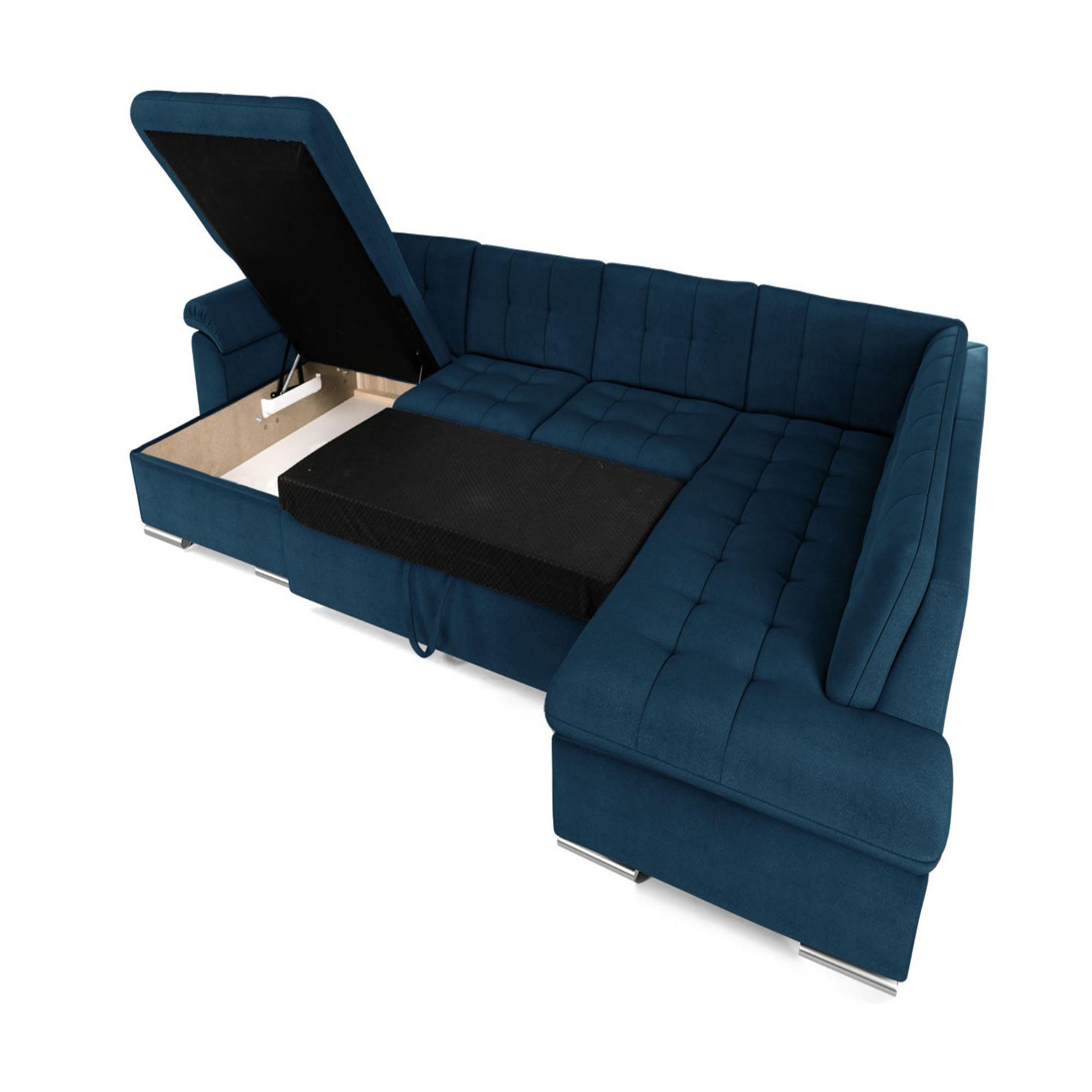 Voir la diapositive 3 : BEST MOBILIER Chuck - canapé panoramique xxl - convertible avec coffre - 7 places - droit
