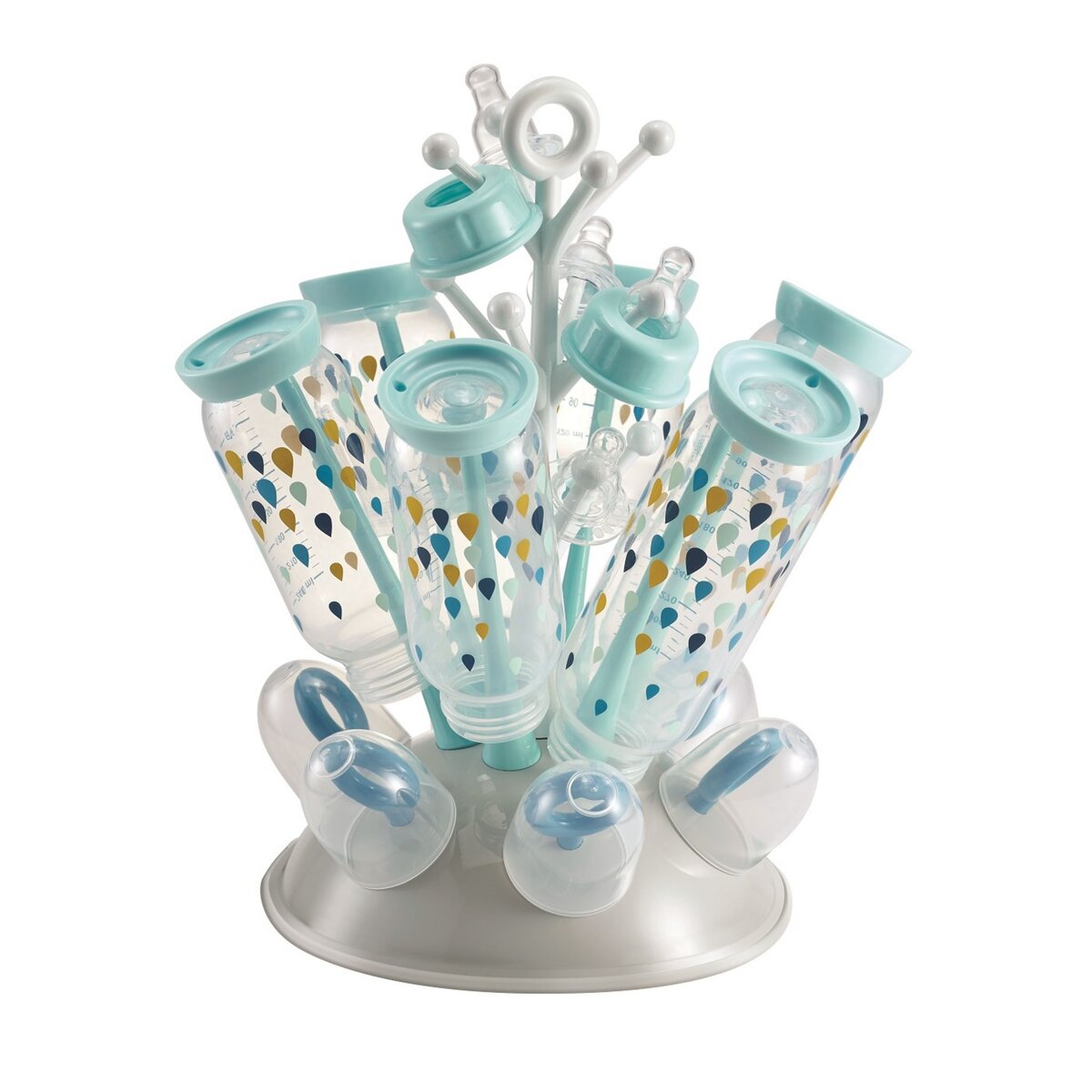 BEABA Egoutte-biberons et accessoires arbre pour 6 biberons - Bleu 