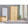 Voir la diapositive 7 :  Armoire de chambre 2 portes avec penderie pin massif naturel ULLI