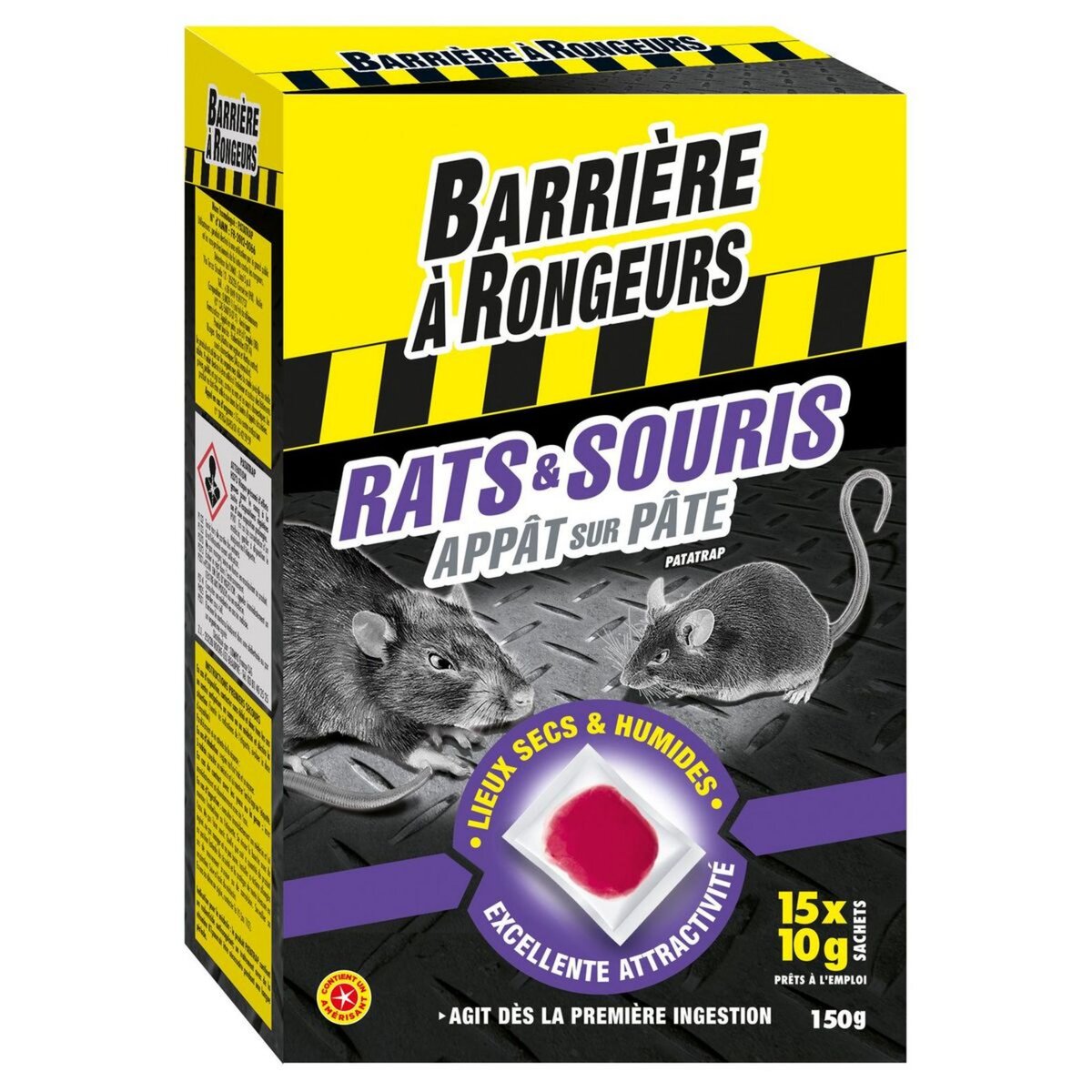 Barrière à rongeurs Appât sur pâte anti-rats et anti-souris x15 15 pièces
