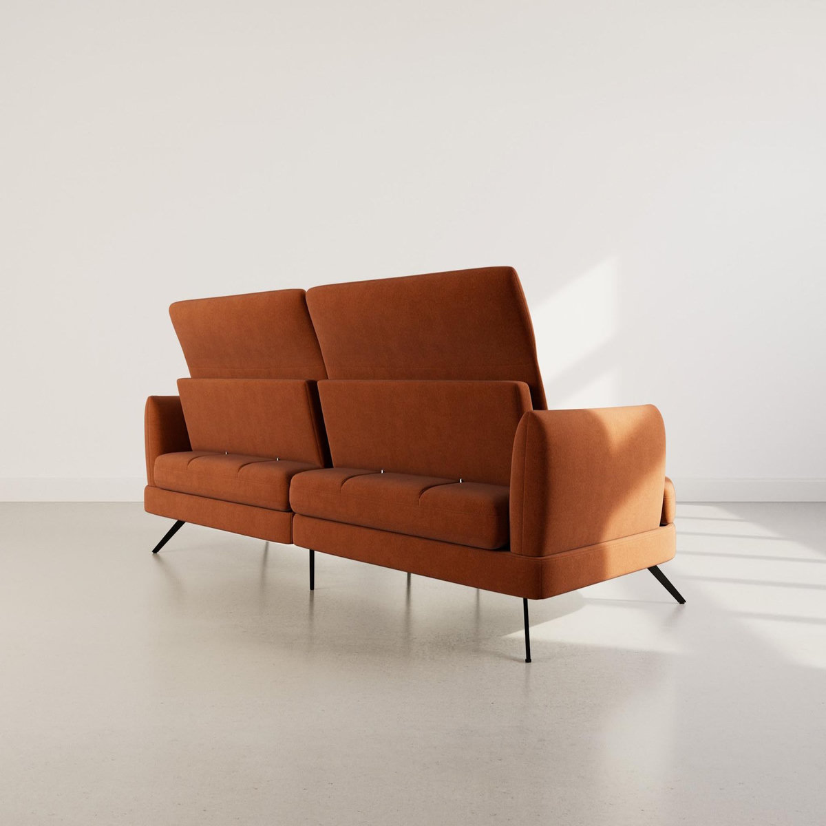 LISA DESIGN Terry - canapé d'angle gauche 4 places avec têtières réglables en tissu texturé