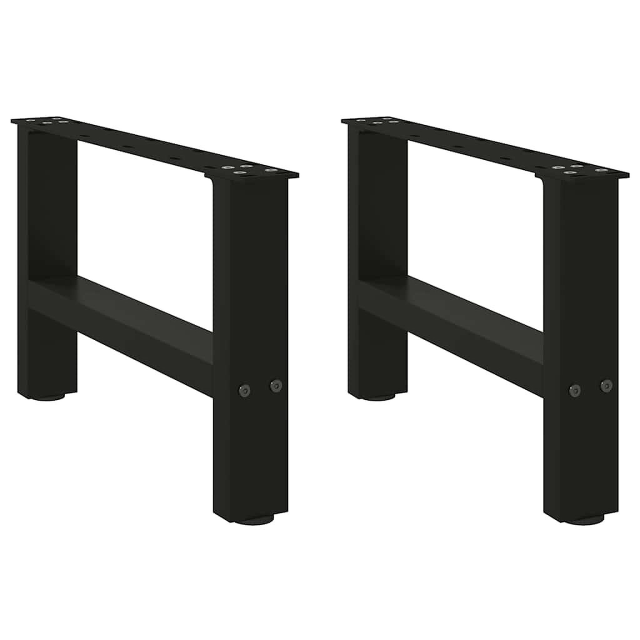 Voir la diapositive 2 : VIDAXL Pieds de table basse noir 2 pcs 50x(30-31) cm acier