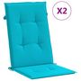 Voir la diapositive 2 : VIDAXL Coussins de chaise a dossier haut lot de 2 turquoise tissu