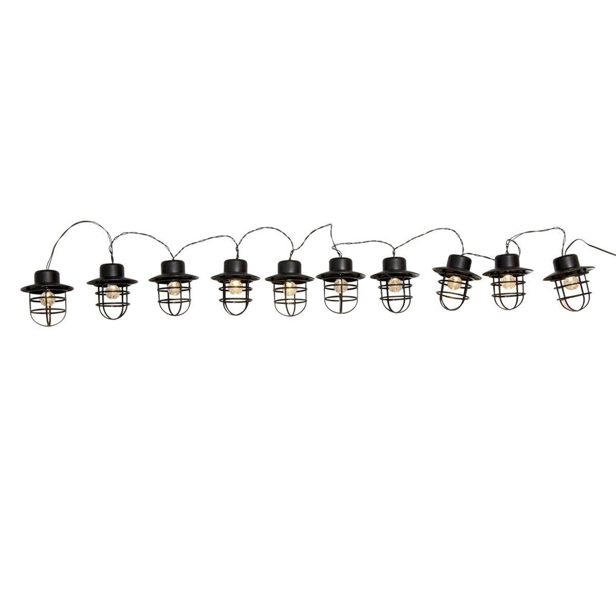 Lumisky Guirlande style industriel 10 ampoules DETROIT Noir Acier 4M
