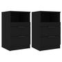 Voir la diapositive 2 : VIDAXL Tables de chevet 2 pcs Noir Bois d'ingenierie