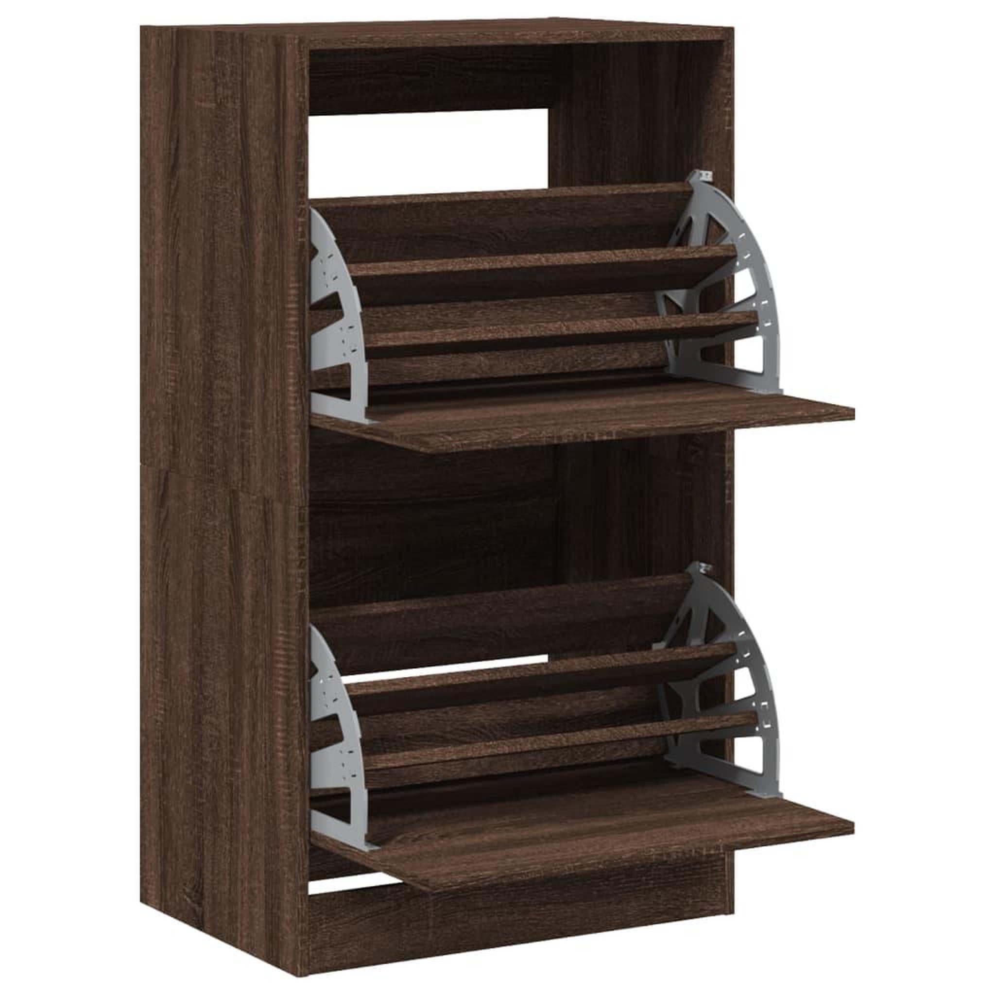 Voir la diapositive 5 : VIDAXL Armoire a chaussures 2 tiroirs rabattables chene marron
