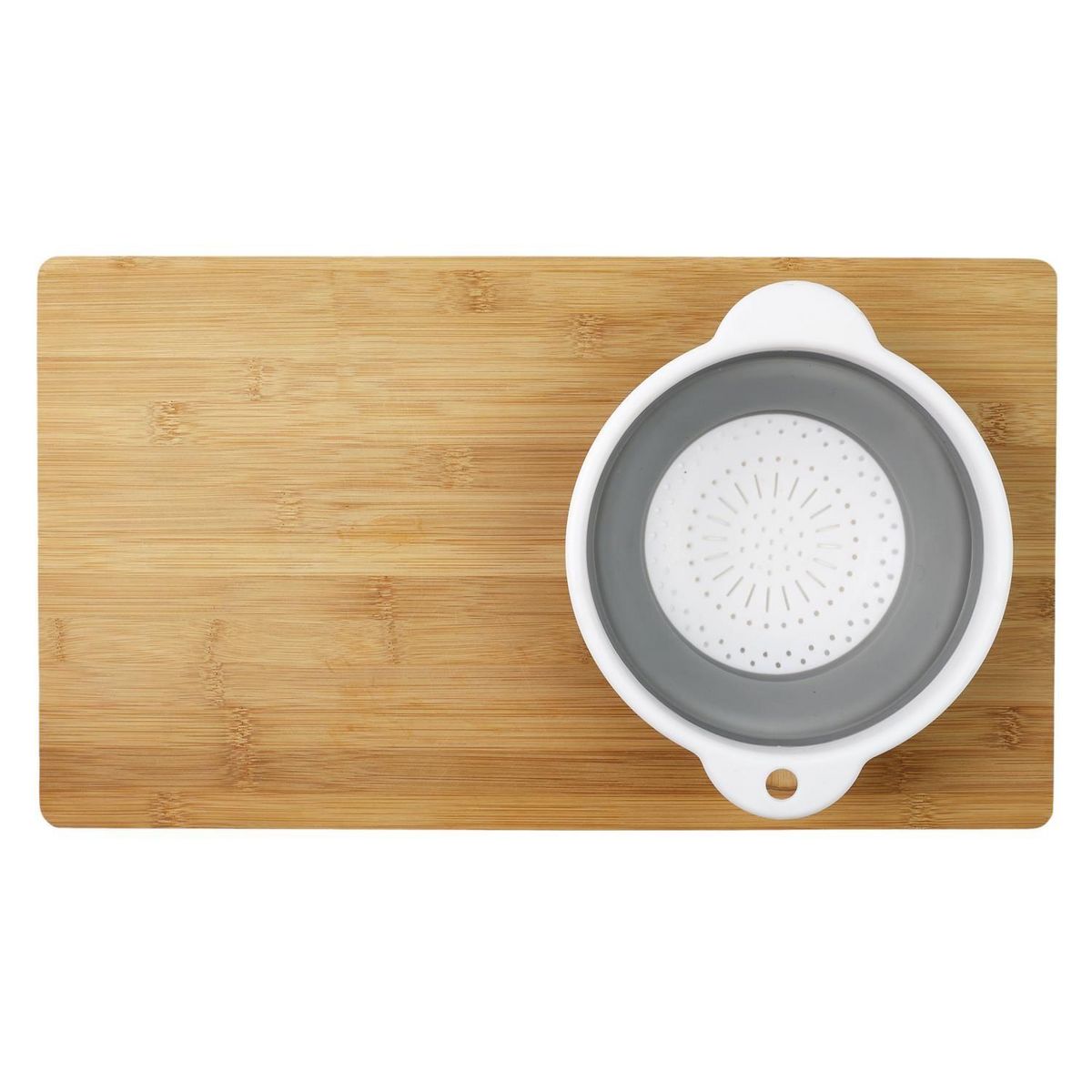 The Home Deco Factory Planche à découper avec passoire intégrée - Marron