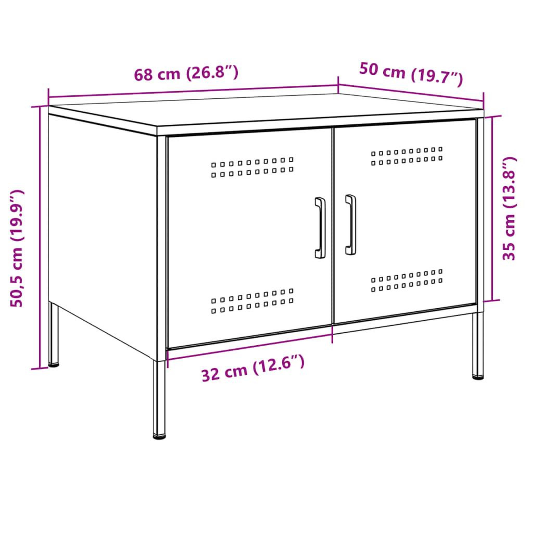 Voir la diapositive 6 : VIDAXL Table basse noir 68x50x50,5 cm acier