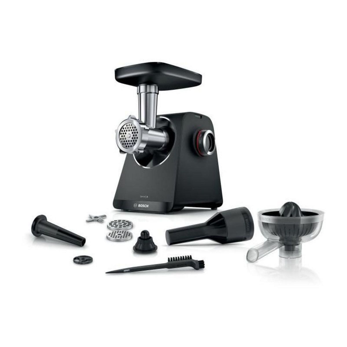 BOSCH Hachoir a viande Série 4 - BOSCH - MFWS430B - 3 grilles de hachoir - Marche arriere - Noir