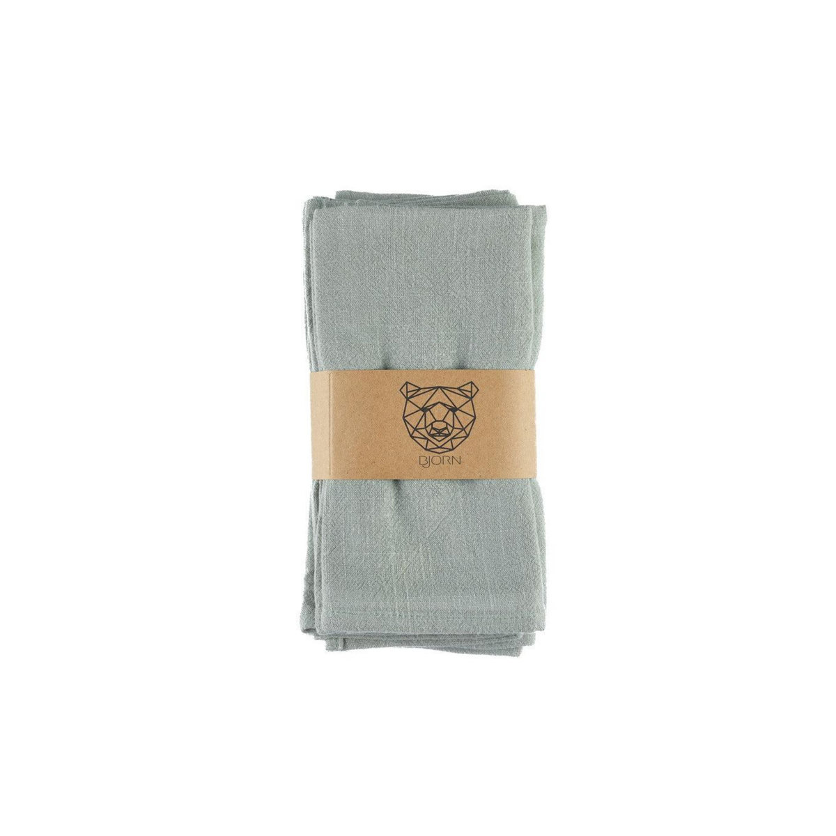 BJORN Serviette de table - 6 pièces - Lin et coton vert pâle