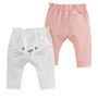 Voir la diapositive 2 : IN EXTENSO Lot de 2 pantalons bébé fille
