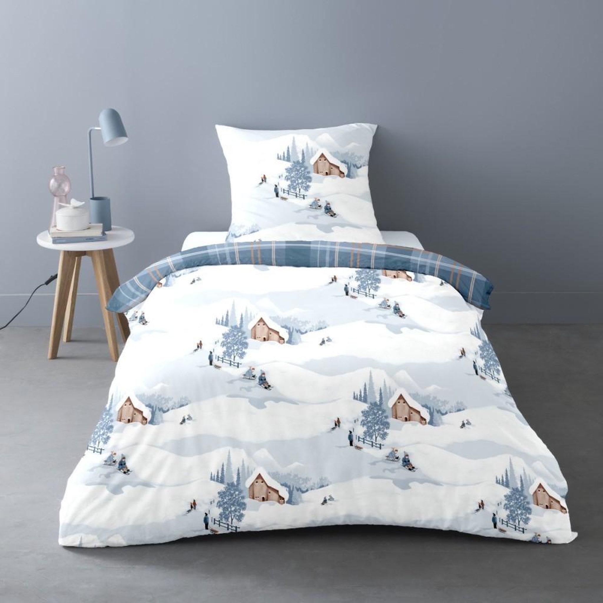Voir la diapositive 1 : Dourev Housse de couette Flanelle 140x200 ALBA + 1 taie