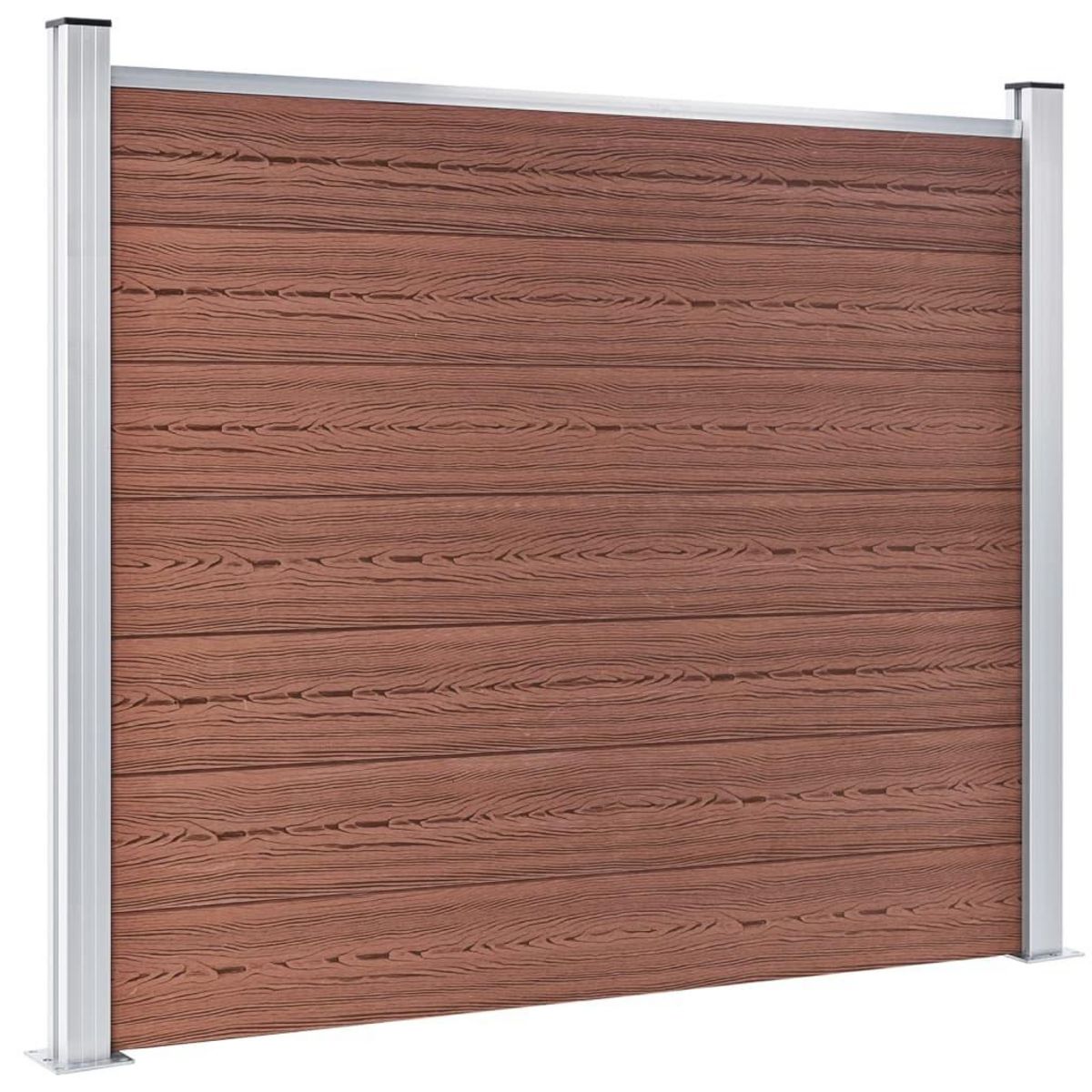 VIDAXL Ensemble de panneau de cloture WPC 699x146 cm Marron