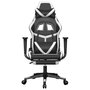 Voir la diapositive 3 : VIDAXL Chaise de jeu avec repose-pied Noir et blanc Similicuir