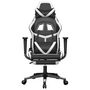 Voir la diapositive 3 : VIDAXL Chaise de jeu avec repose-pied Noir et blanc Similicuir