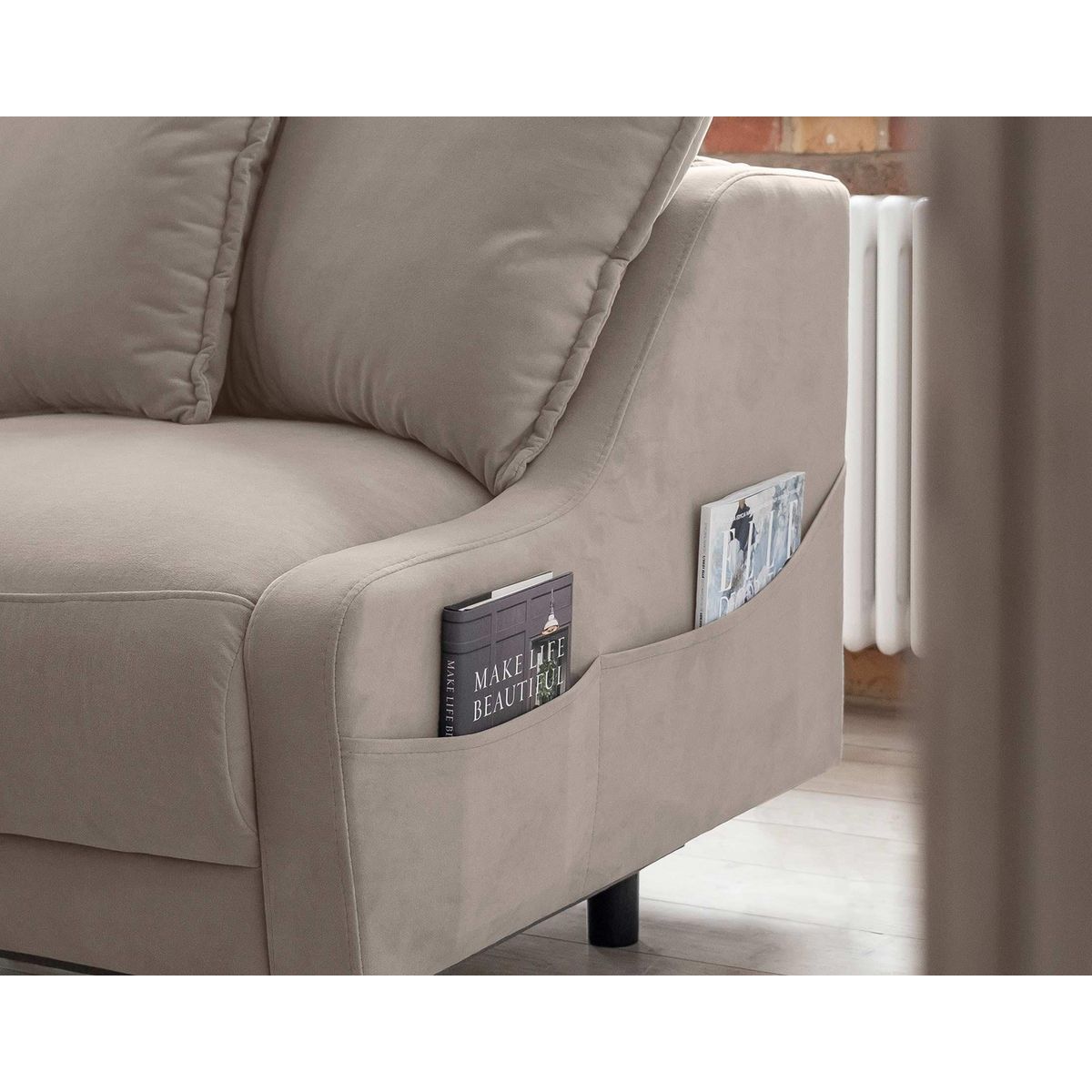 BEST MOBILIER Royal - canapé d'angle gauche - 4 places - convertible avec coffre - en velours