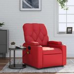 VIDAXL Fauteuil de massage inclinable rouge similicuir