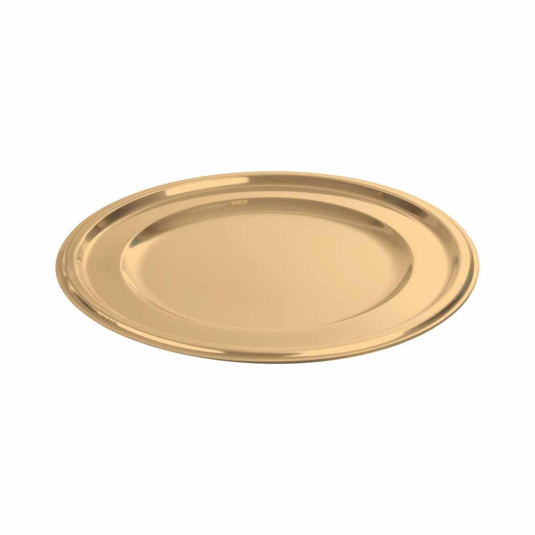 Voir la diapositive 2 : HOMEA Lot de 2 plateaux ronds  ilona  30cm or
