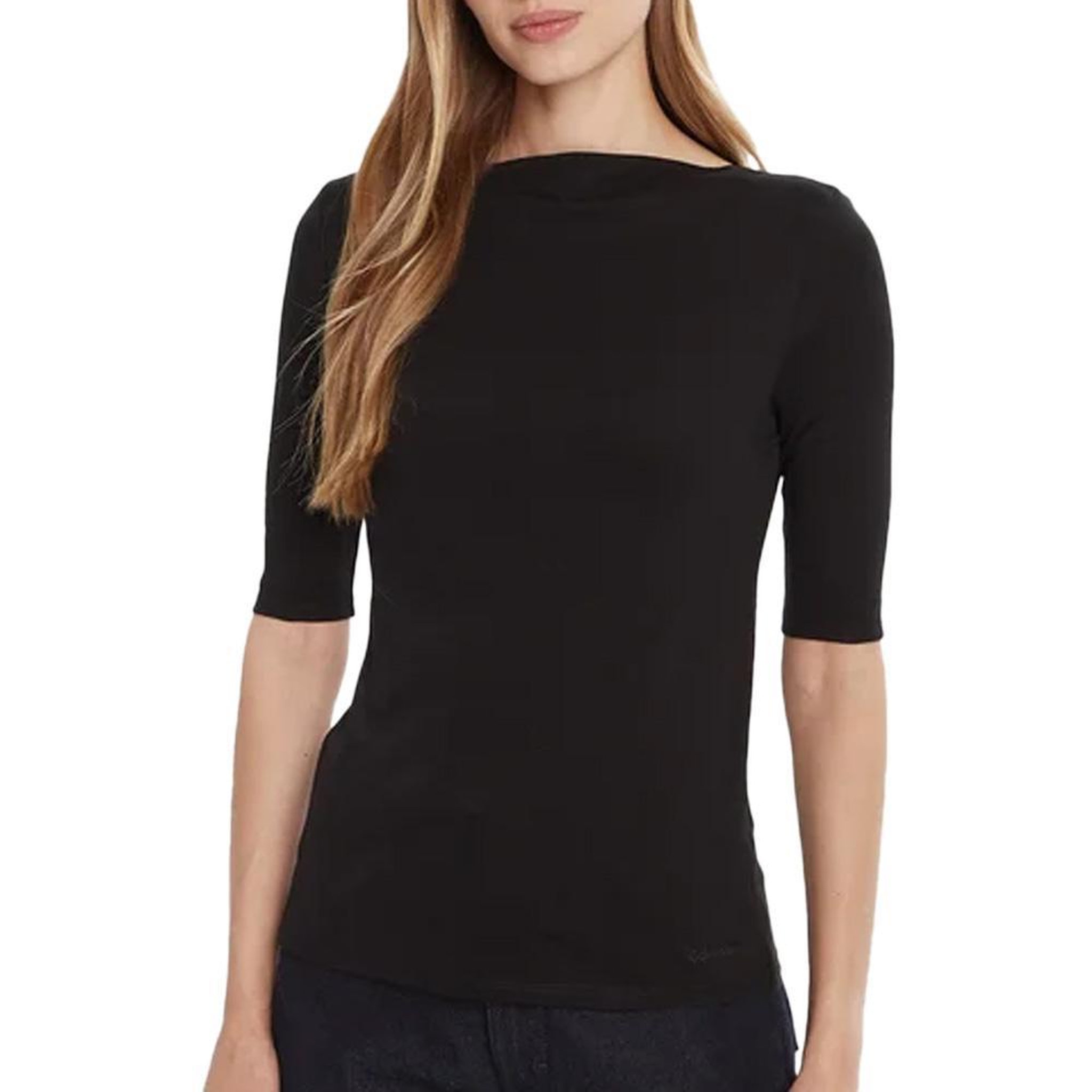 CALVIN KLEIN JEANS T-Shirt Noir Femme Calvin Klein Jeans Half Supima Boat. Coloris disponibles : Noir
