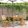 Voir la diapositive 3 : VIDAXL Chaises de jardin lot de 2 taupe bois d'acacia massif et tissu