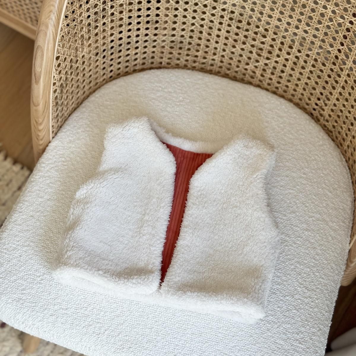 Petit Béguin Veste sans manches enfant réversible en velours côtelé Manouk