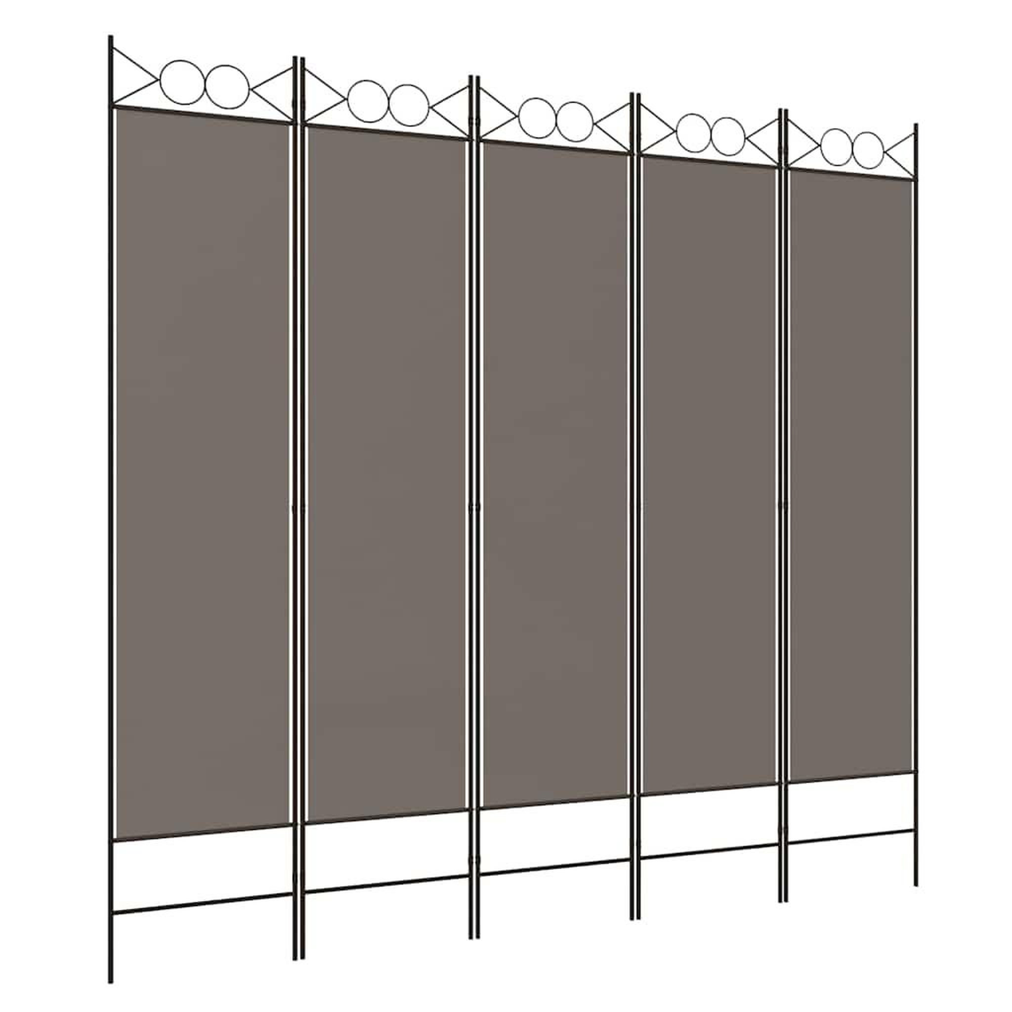 VIDAXL Cloison de separation 5 panneaux Anthracite 200x220 cm Tissu