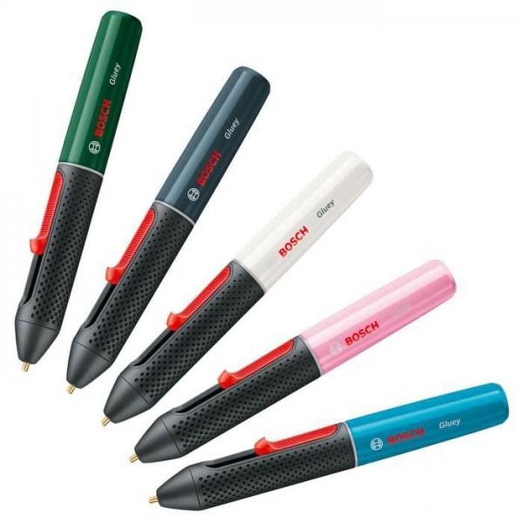 Voir la diapositive 2 : BOSCH Pistolet a colle sans fil Bosch - Gluey Evergreen (avec 20 Bâtonnets de Colle, Vert Foncé)